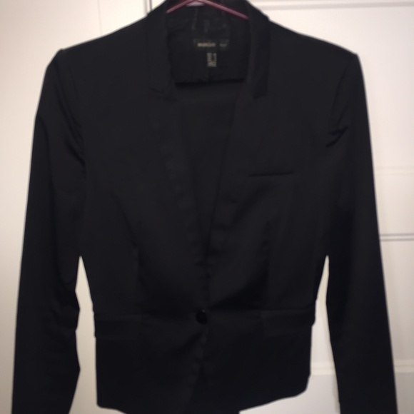 Black satin effect blazer and trousers - Picture 2 of 5